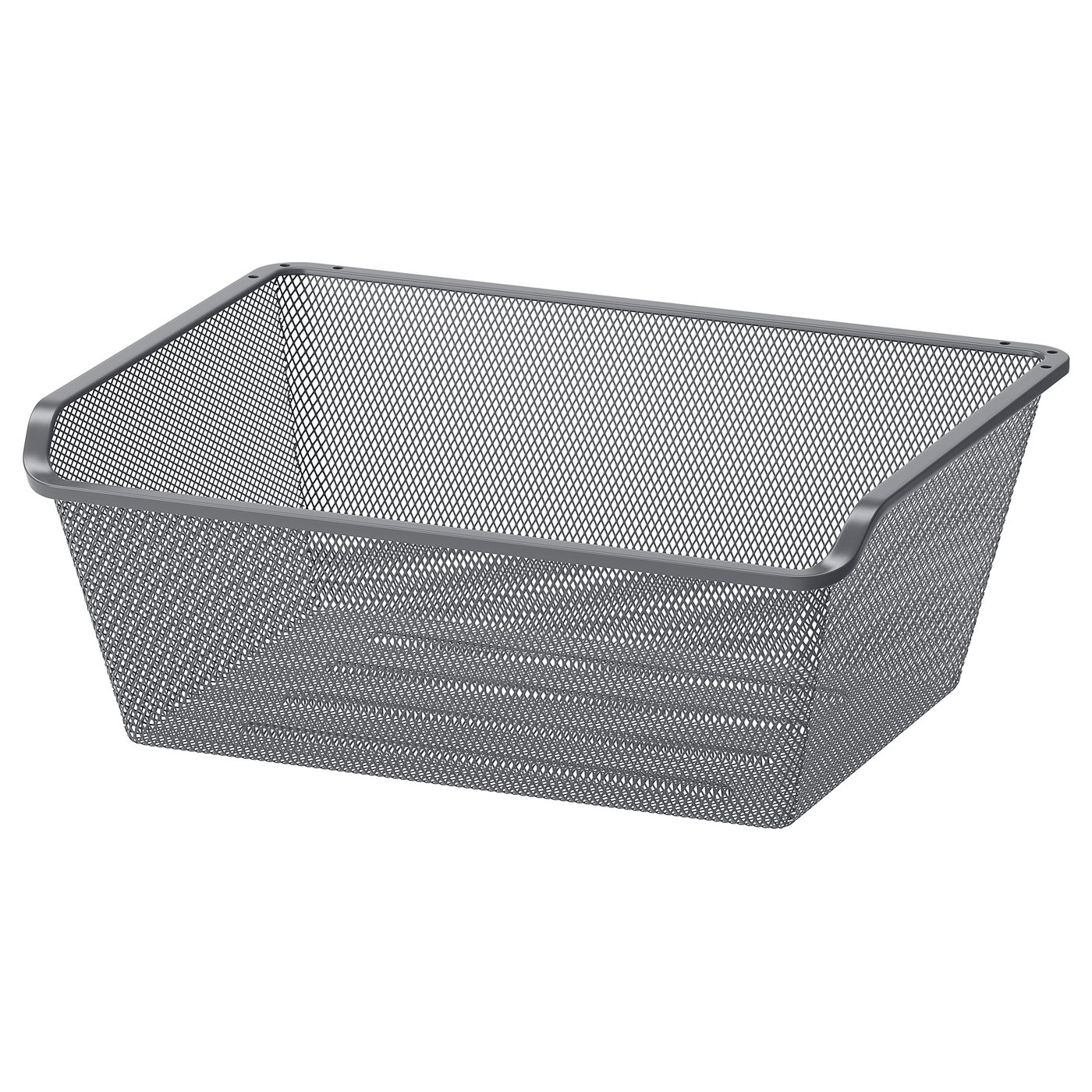 KOMPLEMENT Mesh basket, dark grey, 50x35 cm