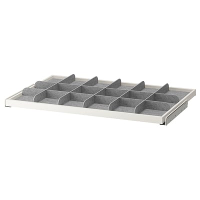 KOMPLEMENT Pull-out tray with divider, white/light grey, 100x58 cm