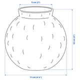 KONSTFULL Vase, clear glass/patterned, 10 cm