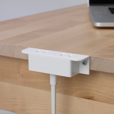 KOPPLA 2-way socket-outlet, unearthed white, 1.8 m