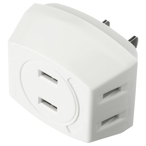 KOPPLA white wall plug adapter, compact design, usb ports, abs plastic.