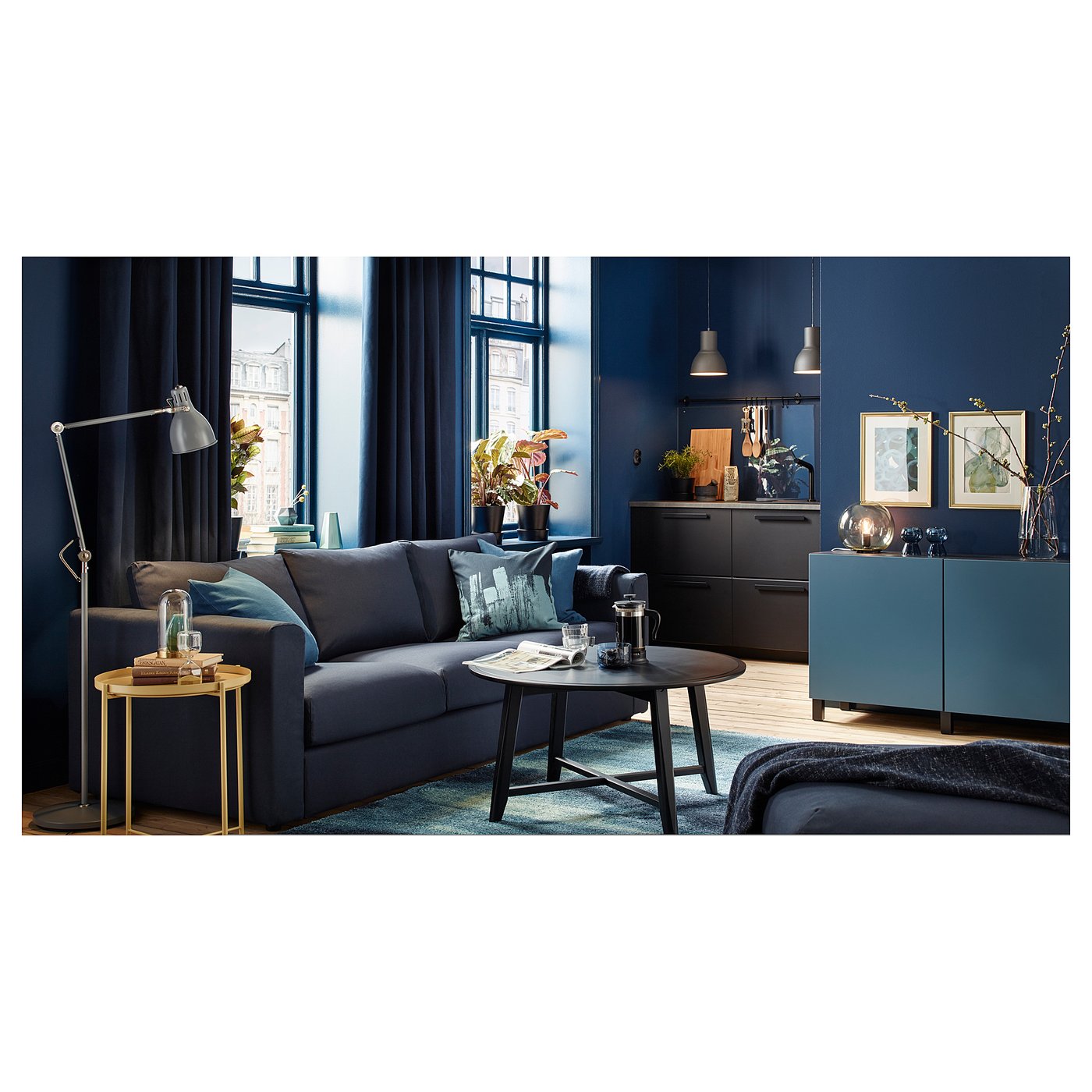 KRAGSTA coffee table, black, 90 cm - IKEA