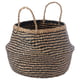 KRALLIG Basket, seagrass/black, 25 cm