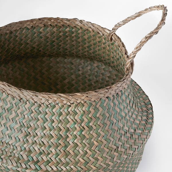 KRALLIG Basket, sedge/green, 25 cm