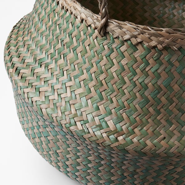 KRALLIG Basket, sedge/green, 25 cm