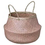 KRALLIG Basket, sedge/pink, 25 cm