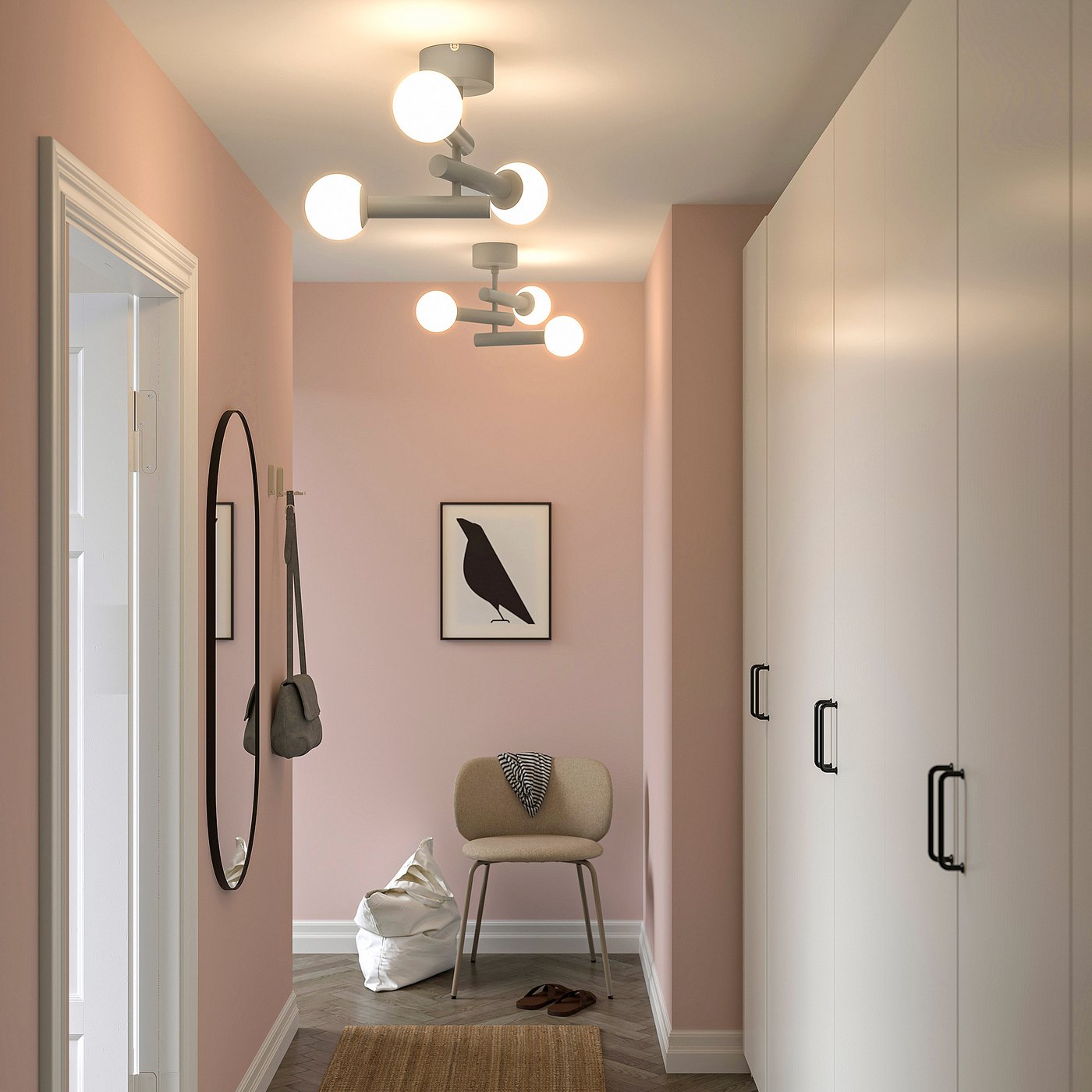 KRANBALK ceiling lamp, beige - IKEA