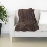 KRANSSALVIA Blanket, brown, 200x200 cm