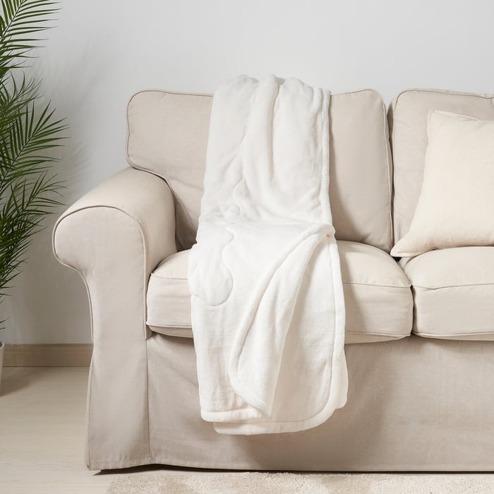 KRANSSALVIA blanket, white, 200x200 cm IKEA