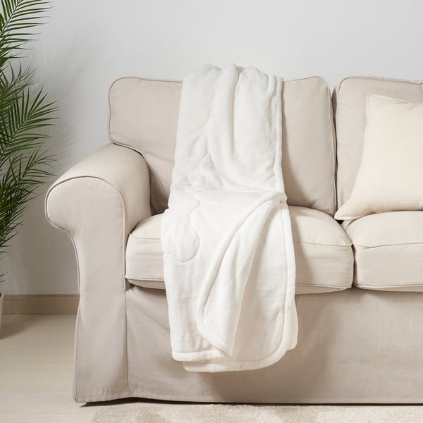 KRANSSALVIA Blanket, white, 200x200 cm