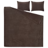 KRANSSALVIA Duvet cover and 2 pillowcases, brown, 200x200/50x60 cm