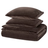 KRANSSALVIA Duvet cover and 2 pillowcases, brown, 200x200/50x60 cm