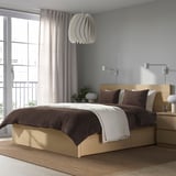 KRANSSALVIA Duvet cover and 2 pillowcases, brown, 200x200/50x60 cm
