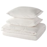 KRANSSALVIA Duvet cover and 2 pillowcases, white, 200x200/50x60 cm