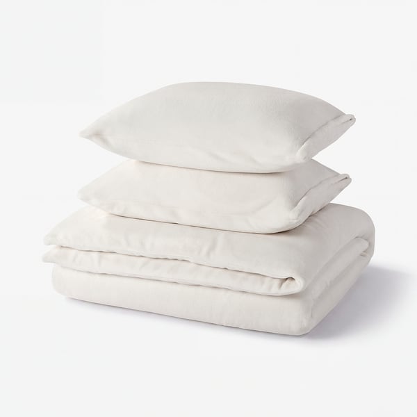KRANSSALVIA Duvet cover and 2 pillowcases, white, 200x200/50x60 cm