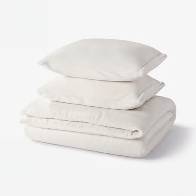 KRANSSALVIA Duvet cover and 2 pillowcases, white, 200x200/50x60 cm
