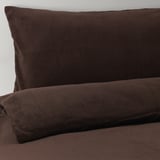 KRANSSALVIA Duvet cover and pillowcase, brown, 150x200/50x60 cm