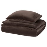 KRANSSALVIA Duvet cover and pillowcase, brown, 150x200/50x60 cm