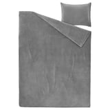 KRANSSALVIA Duvet cover and pillowcase, grey, 150x200/50x60 cm