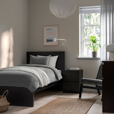 KRANSSALVIA Duvet cover and pillowcase, grey, 150x200/50x60 cm