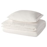 KRANSSALVIA Duvet cover and pillowcase, white, 150x200/50x60 cm