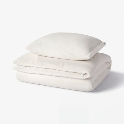 KRANSSALVIA Duvet cover and pillowcase, white, 150x200/50x60 cm