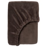 KRANSSALVIA Fitted sheet, brown, 140x200 cm