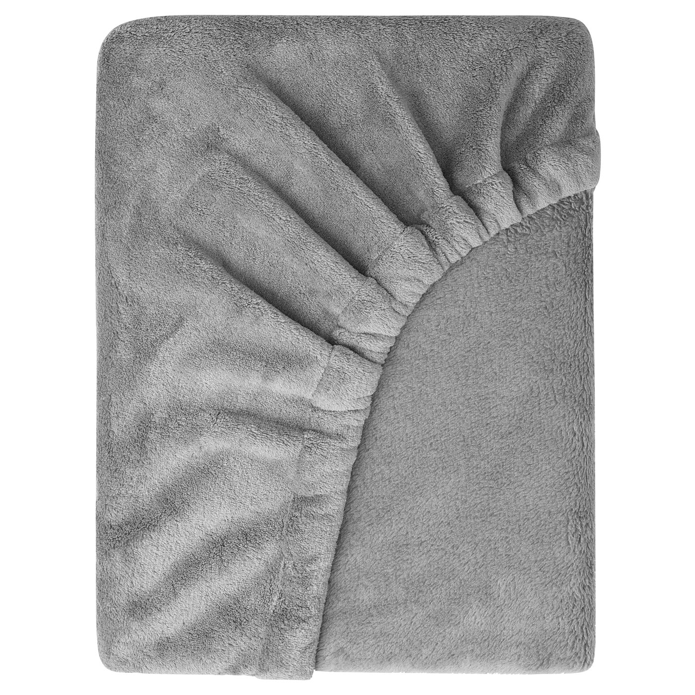 KRANSSALVIA grey fleece blanket - soft, recycled polyester, folded rectangle.