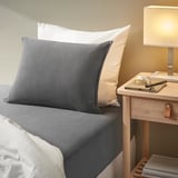 KRANSSALVIA Fitted sheet, grey, 90x200 cm