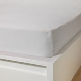 KRANSSALVIA Fitted sheet, white, 90x200 cm