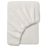 KRANSSALVIA Fitted sheet, white, 90x200 cm