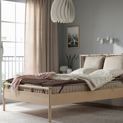 KRANSSALVIA Mattress protector, brown, 160x200 cm