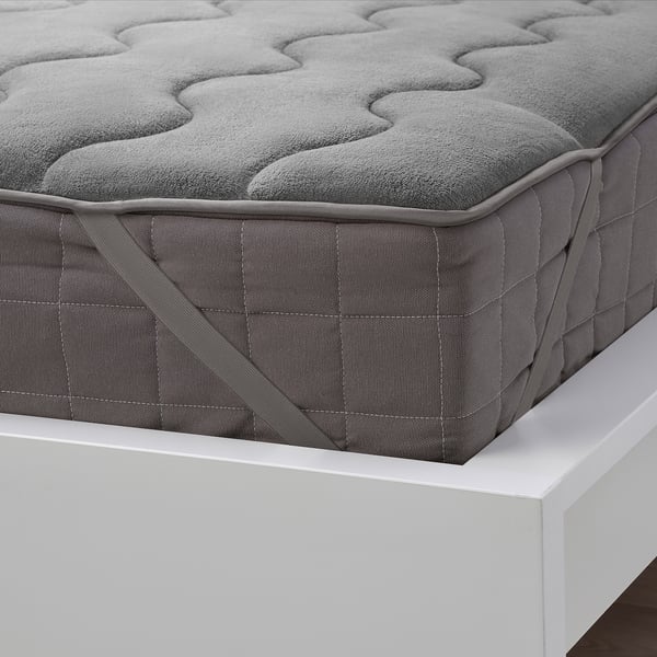 KRANSSALVIA Mattress protector, grey, 160x200 cm