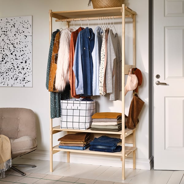 KRONÖREN Open wardrobe, pine, 90x49x181 cm