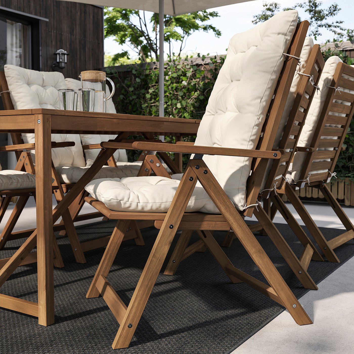 KUDDARNA seat/back cushion, outdoor, light grey-beige, 116x45 cm