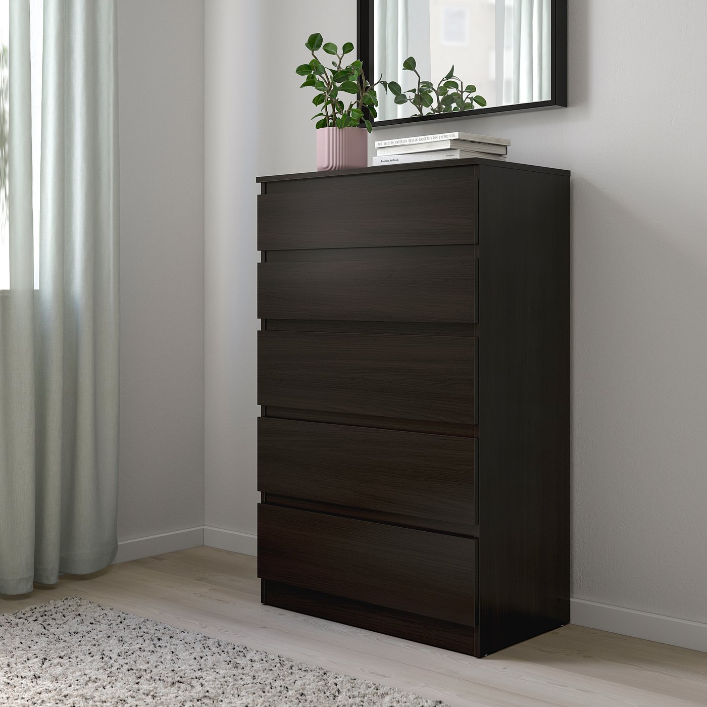 IKEA チェスト 5段 KULLEN ブラックブラウン KULLEN chest of 5 drawers black-brown - IKEA