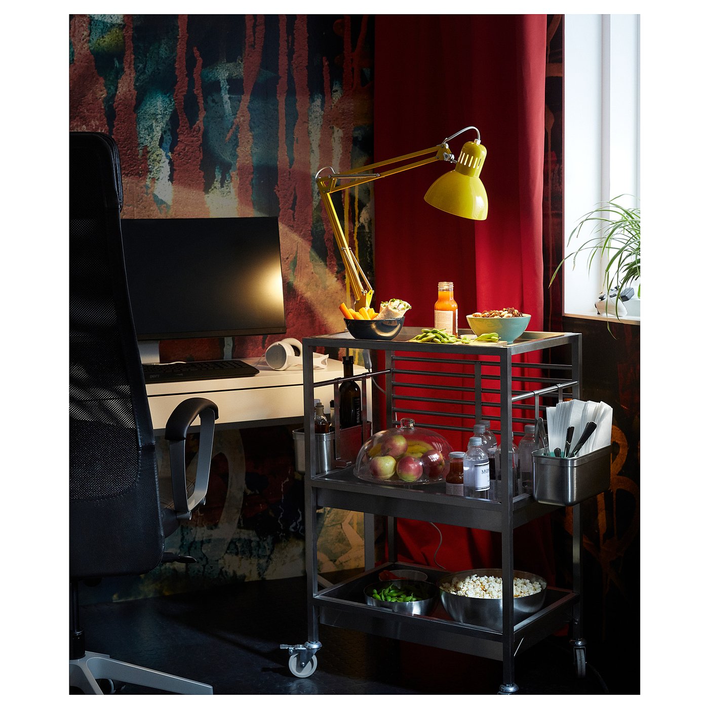 KUNGSFORS kitchen trolley, stainless steel, 60x40 cm - IKEA