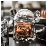 KUSTFYR Bowl with lid, ghost clear glass, 13 cm