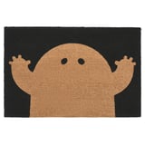 KUSTFYR Door mat, ghost pattern black/natural, 60x90 cm
