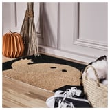 KUSTFYR Door mat, ghost pattern black/natural, 60x90 cm