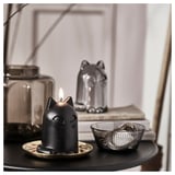KUSTFYR Unscented candle, cat black, 12 cm
