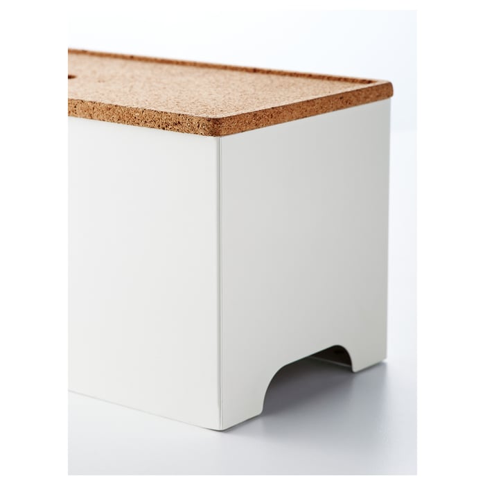 KVISSLE cable management box, cork/white IKEA