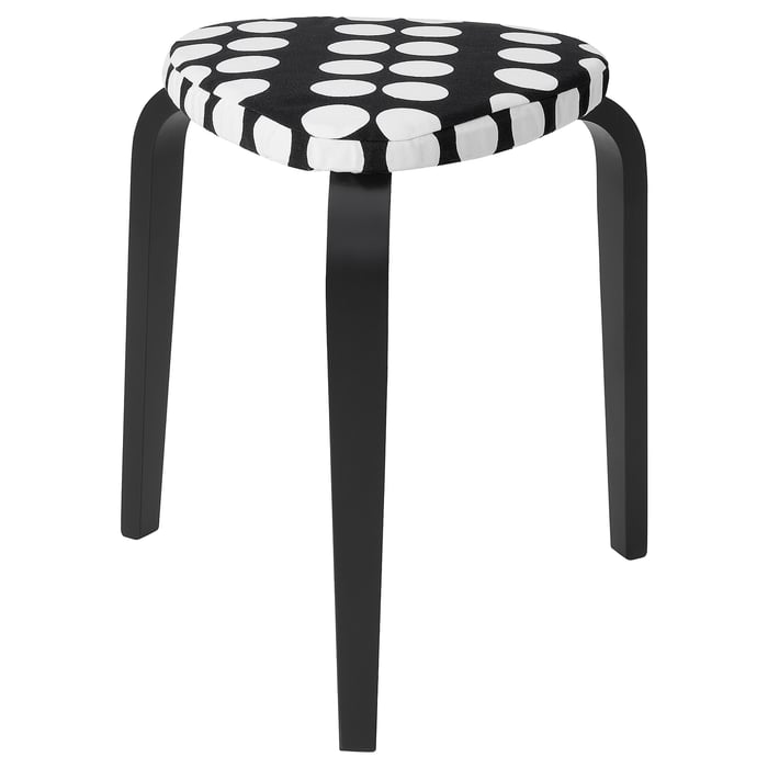 KYRRE Stool with cover, black/black/white IKEA