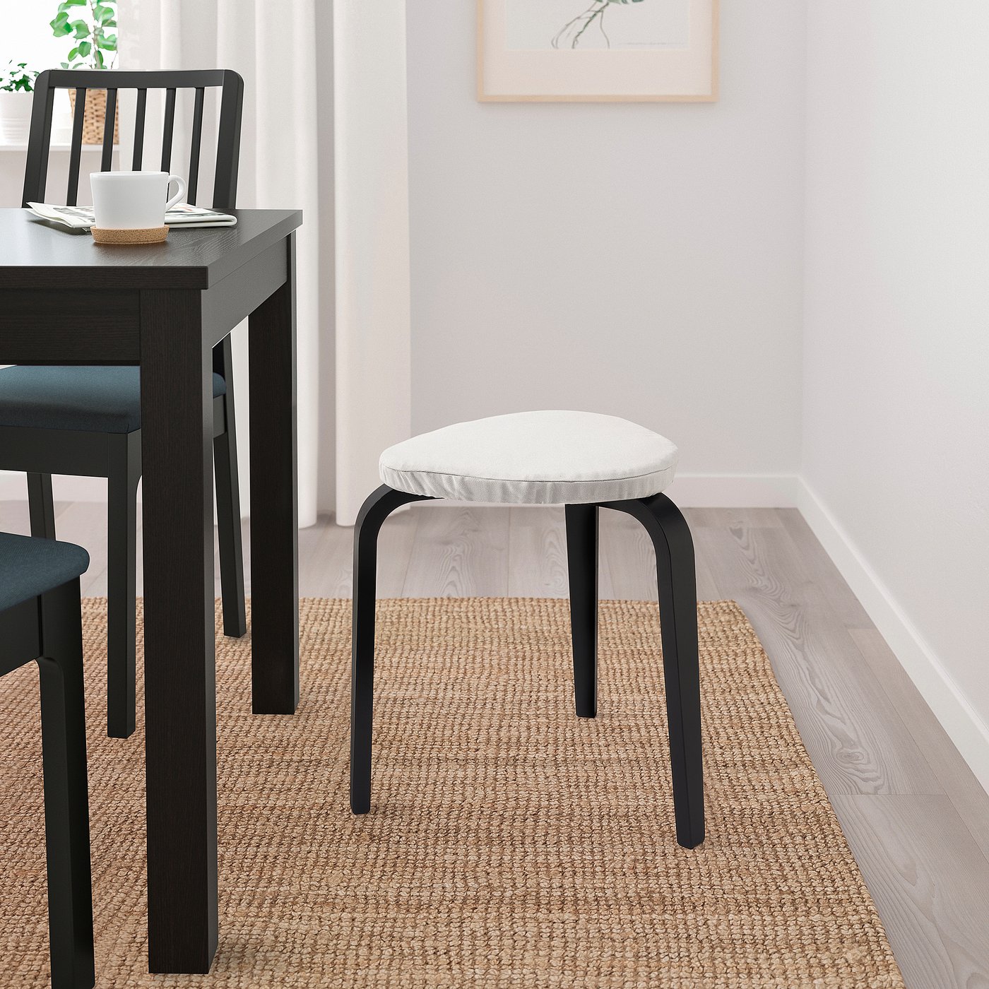 KYRRE Stool with cover, black/grey IKEA