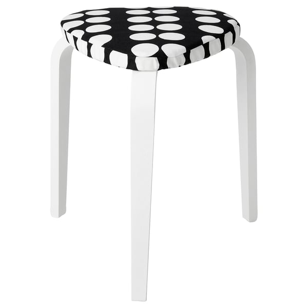 KYRRE Stool with cover, white/black/white IKEA
