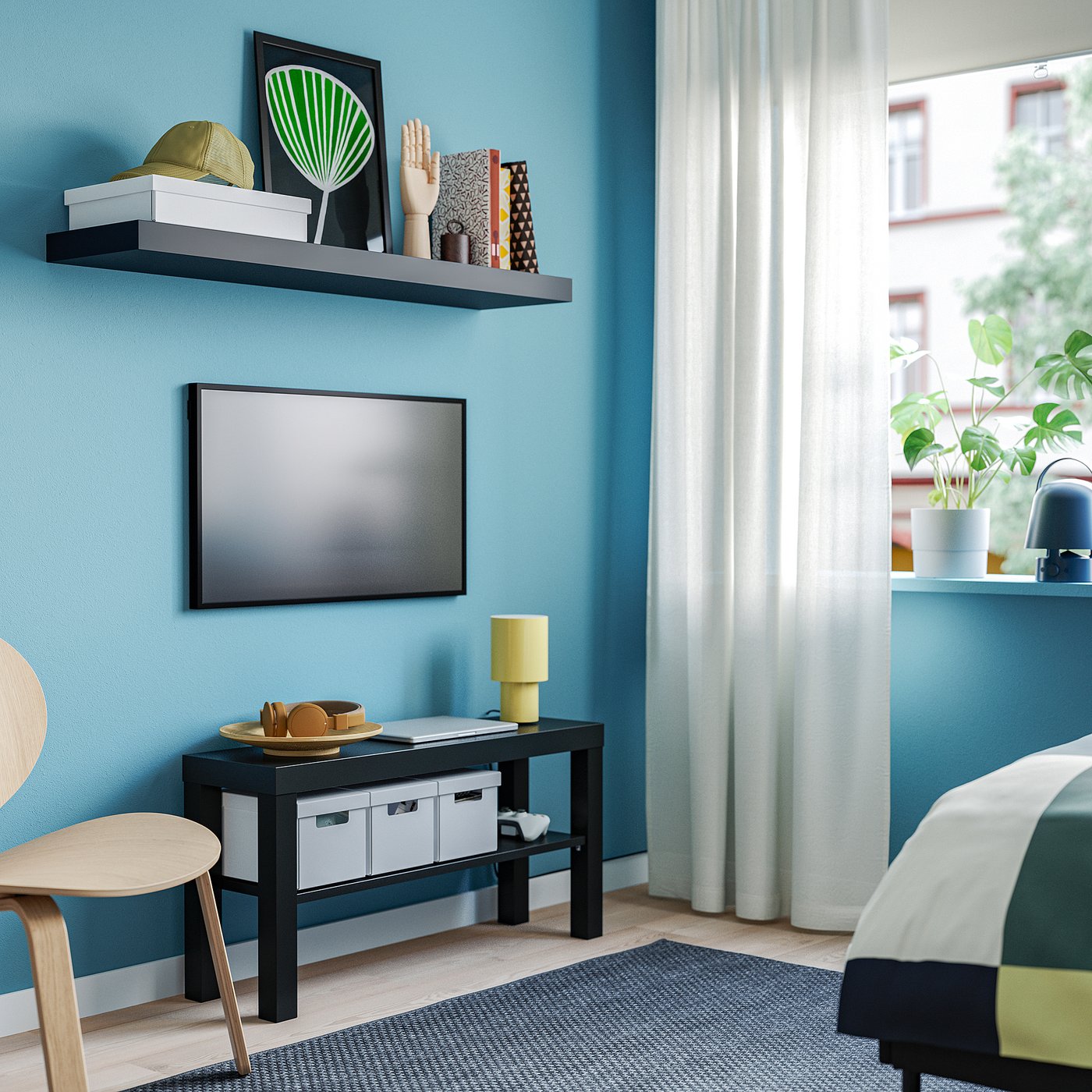LACK TV bench, black, 90x26x45 cm - IKEA