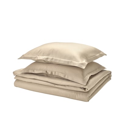 LÄKEVÄNDEROT Duvet cover and 2 pillowcases, beige, 200x200/50x60 cm