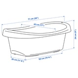 LÄTTSAM Baby bath, white/turquoise