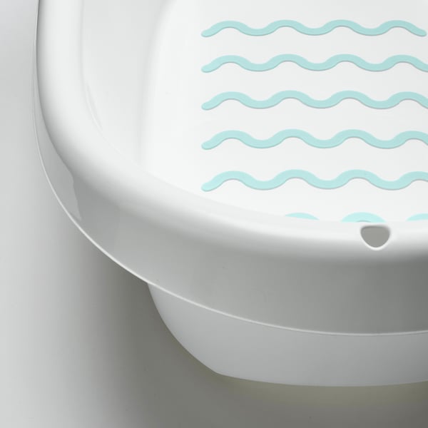 LÄTTSAM Baby bath, white/turquoise