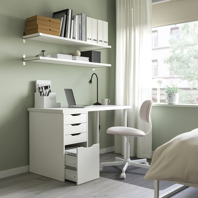 LAGKAPTEN / ALEX Desk, white, 120x60 cm